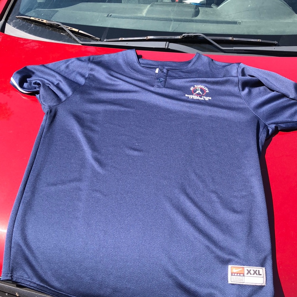 Jay Buckley Lacrosse Wisconsin Nike Baseball Shirt - Picture 1 of 4